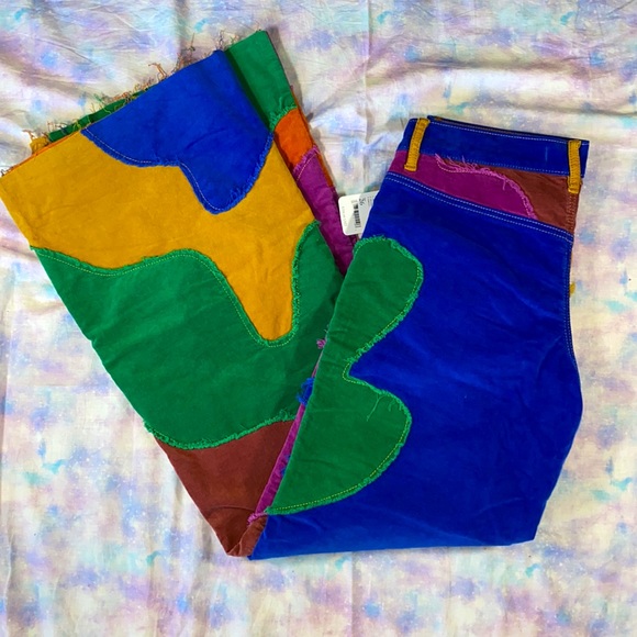 HP 🍭[ FP ] Supernova Cord Jeans in Rainbow Road Corduroy Bell Bottoms - Picture 16 of 16